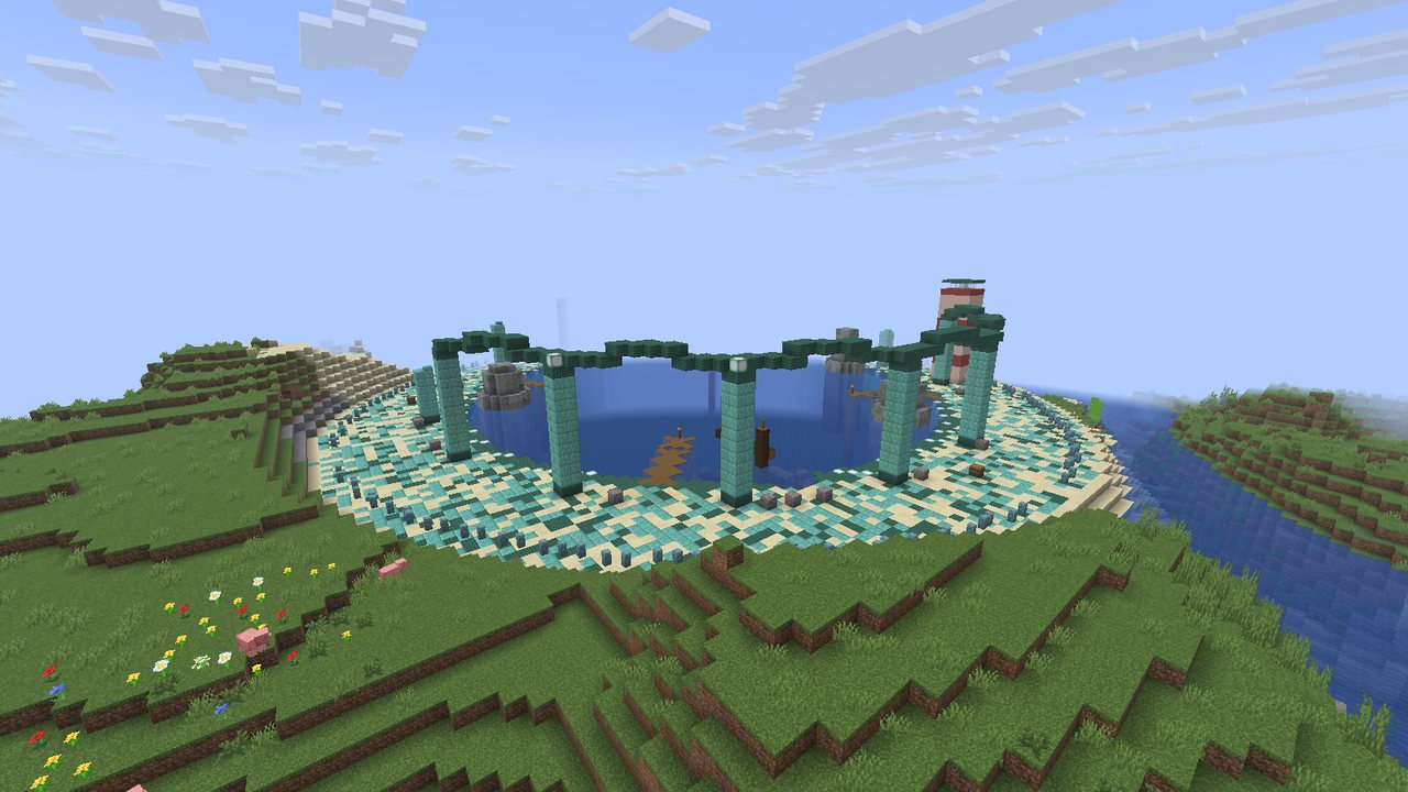 The Bay of the Leviathan: the pool, its colonnade and piers