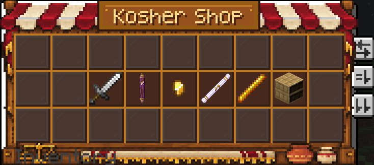 The /kosher shop menu